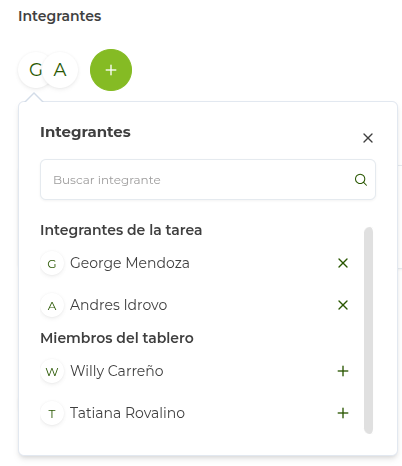 Integrantes actualizados
