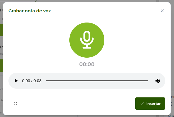Opciones de grabación