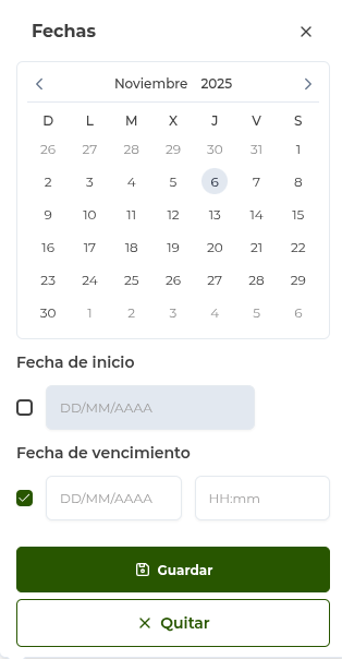 Selección de fechas 1