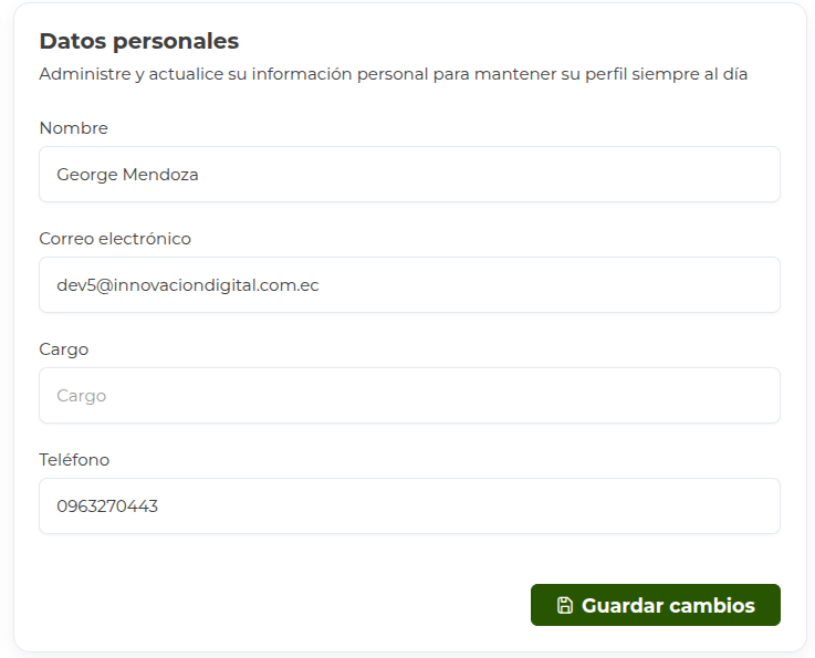 editar datos personales