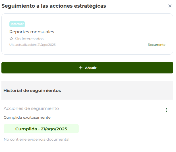 realizar seguimiento historial
