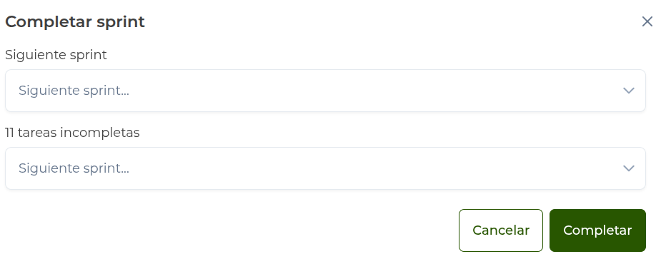 completar sprint